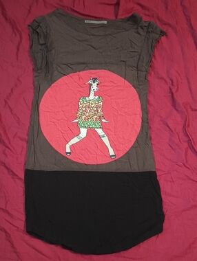 Zara Basic Brown Giraffe Mini Dress Woman's XS Unique Whimsical Fun
